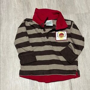 4/$20 Striped Brown and Red Kids Shirt
